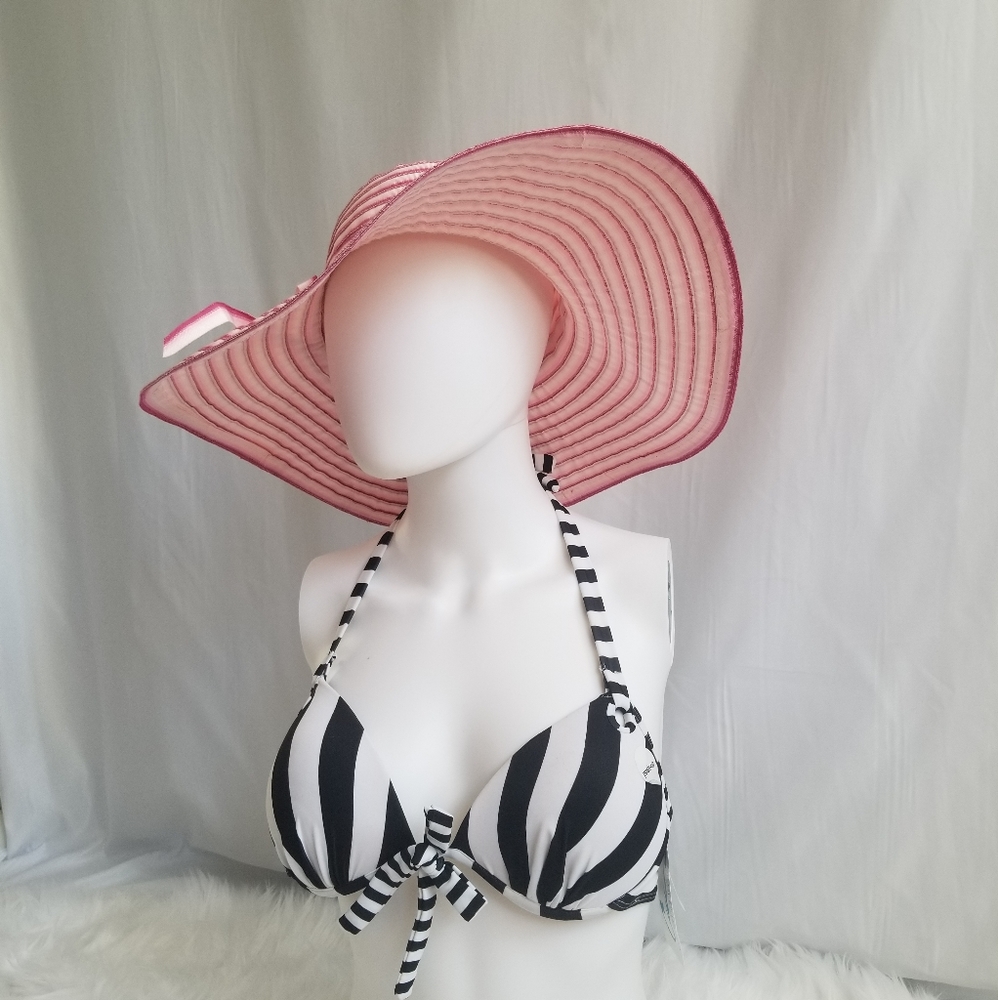Pink Ribbon Floppy Sun Hat - Picture 4 of 7